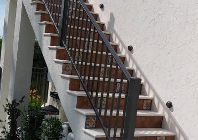 black aluminum fence on staircase_custom fabrication