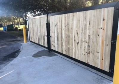 Wood Dumpster gate _naples fl_carter fence