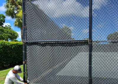 Chain link-Tennis court – Black vinyl coated-Burning Tree Dr, Naples, Fl 34105