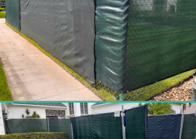 Construction Fence-6’H , green windscreen-Colony Dr, Naples Fl 34108